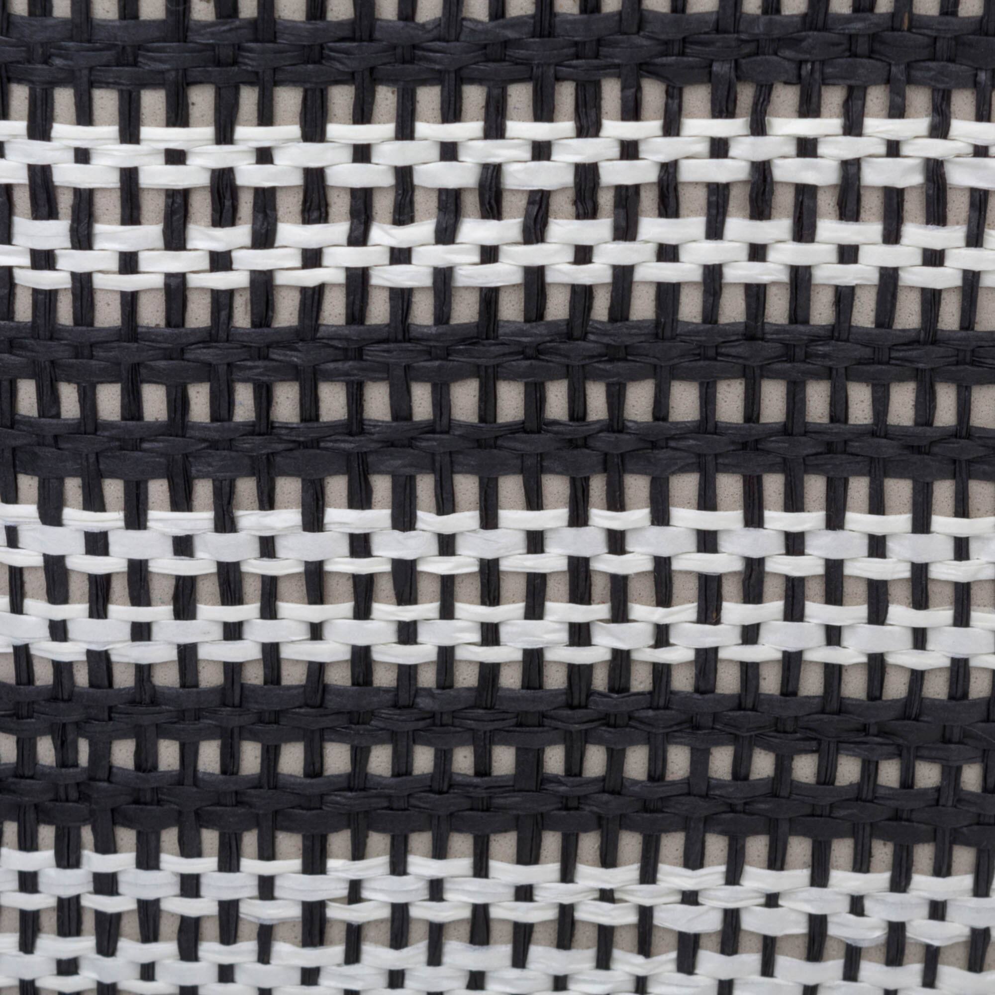 DII® Large Black & White Striped Weave Round Paper Storage Basket